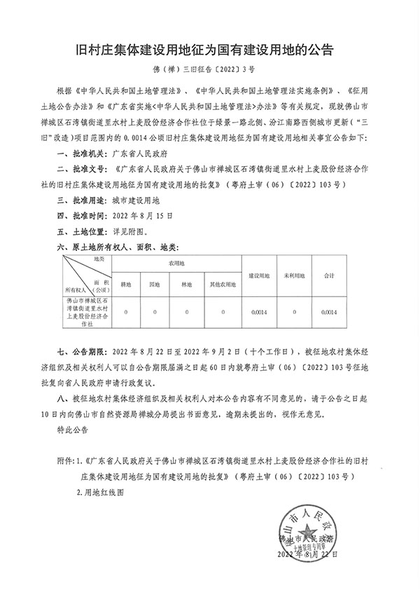 佛（禅）三旧征告〔2022〕3号旧村庄集体建设用地征为国有建设用地的公告.jpg