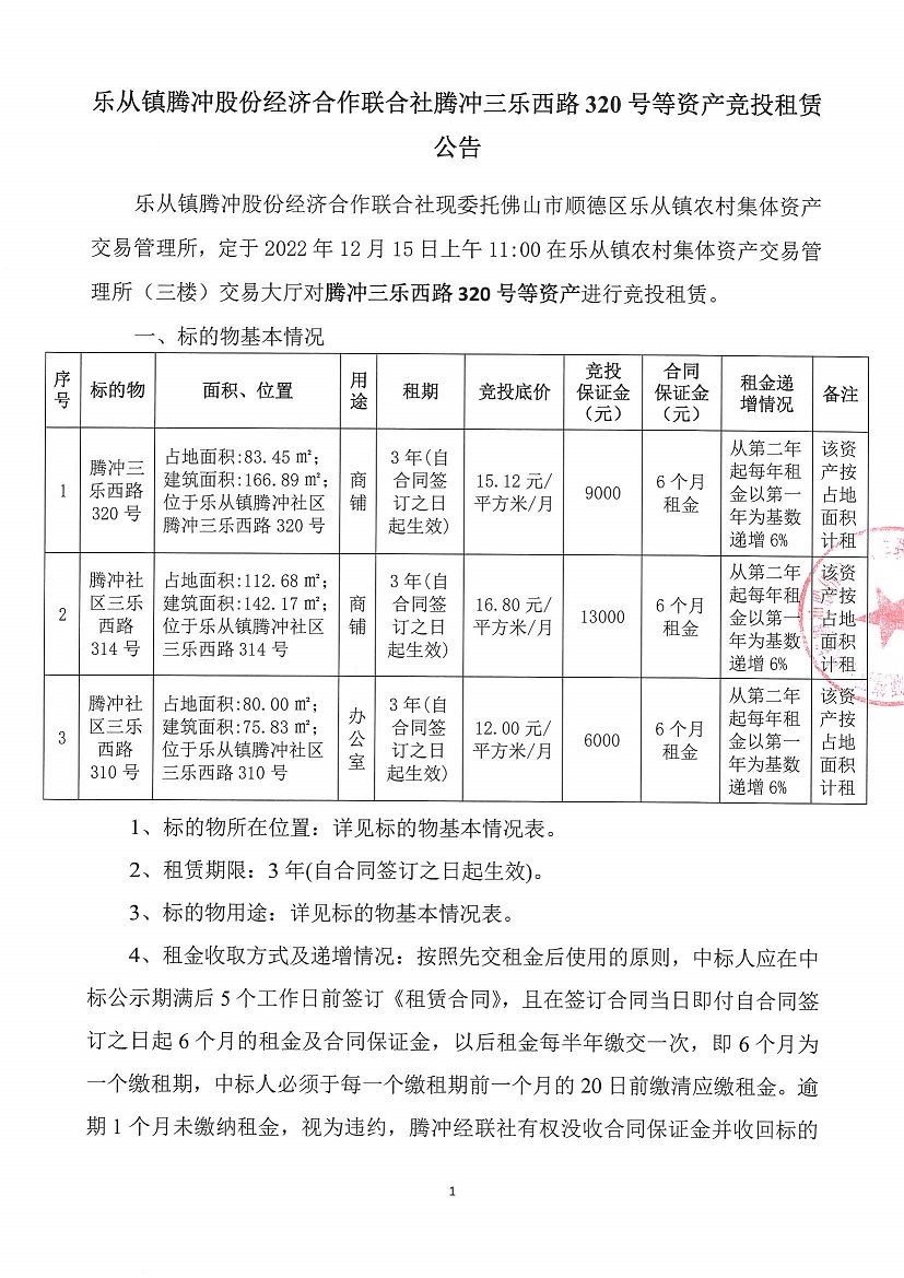 乐从镇腾冲股份经济合作联合社腾冲三乐西路320号等资产竞投租赁公告_页面_1.jpg